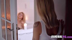 Watch these passionate blonde lesbian cuties pleasure each other?