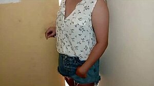 Beautiful Asian neighbor, let's have some fun with blowjob and cum on ass.