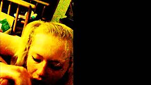 i'm this big tits blonde who loves suckin' and jerkin' him off, cumshot everywhere