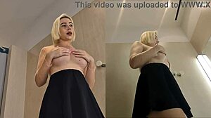 Peeping hidden camera catches upskirt in dressing room