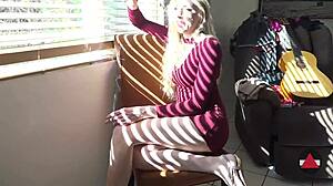 blonde model got stuck after shoot so i took advantage