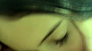 Young greedy girl shows off her skills.