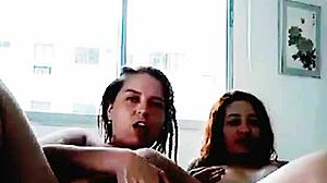 Japanese and Latina students bang hard after school party.