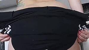 brunette with big ass gets anal fucked in cowgirl