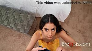 damn, controlling step sis angel’s vibrator after losin’ that bet!