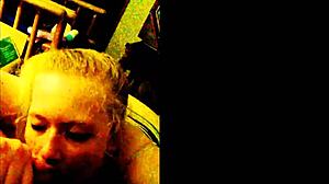 i'm this big tits blonde who loves suckin' and jerkin' him off, cumshot everywhere