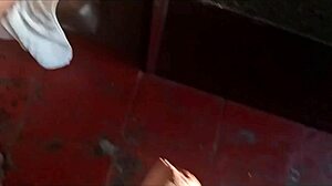 Latina wife with big natural tits gets fucked in close-up, her nipples hard under the dress.