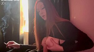 Artemisia Love Feels Sexy Showing Big Boobs While Smoking Fetish Session