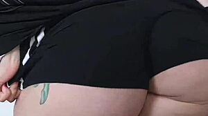 brunette with big ass gets anal fucked in cowgirl