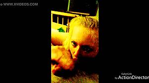 i'm this big tits blonde who loves suckin' and jerkin' him off, cumshot everywhere