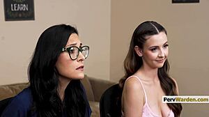 The principal says, 'Suck to save your job, Jade Greene and Serena Hill'