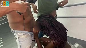 Realizador Baiano and Brazilian Bull in amateur threesome with hotwife while cuckold watches.