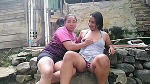 Hot lesbians enjoyin’ wet pussies at the ranch, oops!