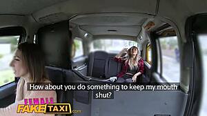 Female fake taxi lesbians with big tits crave pussy! 😘