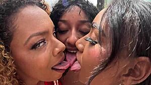 My Black Brazilian Friends Taught Me Girl On Girl Kissing And Ripping Clothes For Sexy Striptease