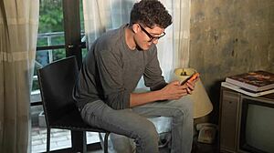 lorenadoll hooks up with nerd pipeboy after a flirty texting mix-up, riding him hard in cowgirl and doggy