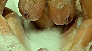 Sexy wife sucks dick before mutual masturbation in bathroom