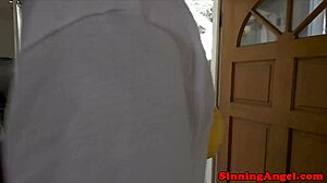 Busty Cheerleader Babe Gets Deepthroat And Assfuck