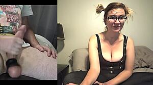 She watches me jerk off while Blake Lee teases in underwear