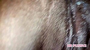 Ebony woman gives deepthroat blowjob to monster cock. Interracial cumshot slow.