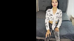Skinny Latina Struggles with Huge Cock in Casting