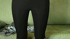 Photoshoot Featuring Hazel Ash in Shiny Button Down and Yoga Pants