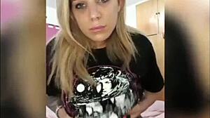 Amateur Girl Plays With Her Big Boobs And Piercing On Webcam