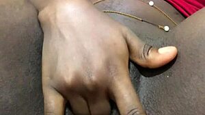 ebony woman in homemade solo video