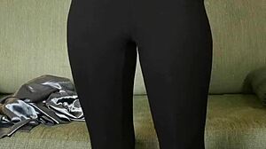 Photoshoot Featuring Hazel Ash in Shiny Button Down and Yoga Pants