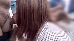 Risky Filipina Sucks and Fucks in Public Room!