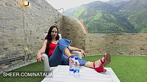 Girlfriend Enjoys Wet Bath Sex with Spreading Legs