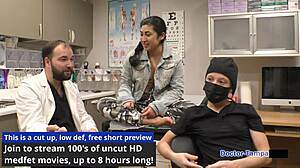 Dr. Tampa conducts Tampa University entrance physical on Jasmine Rose, spreading her small tits in hospital latex