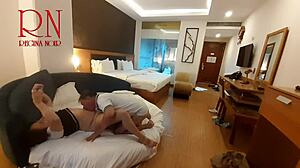 Beautiful College Slut's Navel and Pussy Licked After Drink Spill