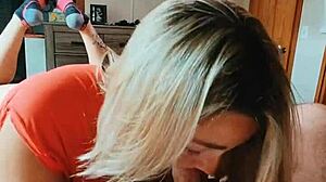 famous hotwife and husband in homemade sex tape with riding and blowjob