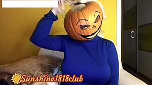 happy halloween with big boobs in pumpkin costume on cam recorded october 31st.