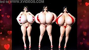 Valentine’s Day dance with stunning breast expansion