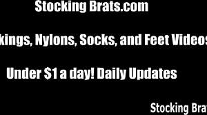 we love sucking stocking covered toes in our bdsm fetish session