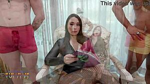 Slut Sereia Ninfo Dominates Cute OB Slave Nat in Wild Anal with DAP DP and Creampie Swallow