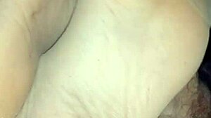 Homemade sensual footjob with tan stockings turns into teasing fun