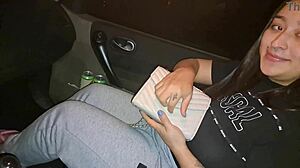 Big ass horny Latina fucks in public park