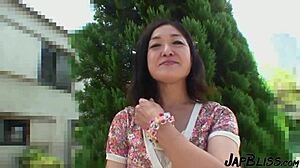 japanese milf takes a deep creampie surprise  