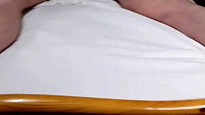 up close, that cock is deep in the wife's arse, fucking hard