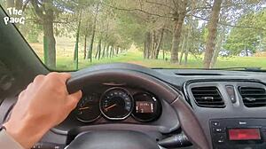 Couldn't wait to bang big ass stranger in public car.