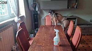 limpei a mesa do vizinho e tirei a calcinha sera que ele vai gostar