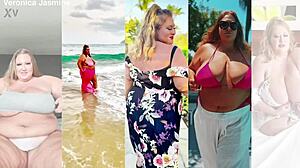 Watch BBW MILF Veronica Jasmine titty fuck Shaundam with huge natural tits and blowjob