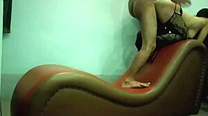 Sexy Thai wife cheats with blowjob on sofa