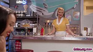 Waitress Serene Siren Kisses Alexis Tae While Dancing!