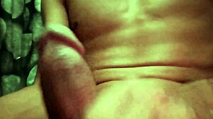 Hot guy strokes big hairy cock in bathroom session