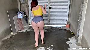 Hired Brazilian Latina Prostitute For Work! Her Beautiful Ass Makes Everyone Drool In Voyeur Fetish Scene!