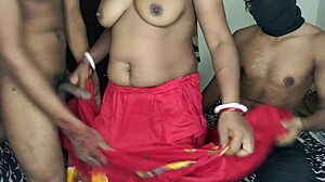 two step-brothers take turns fucking their step-sister in doggystyle, enjoying her big natural tits 😈